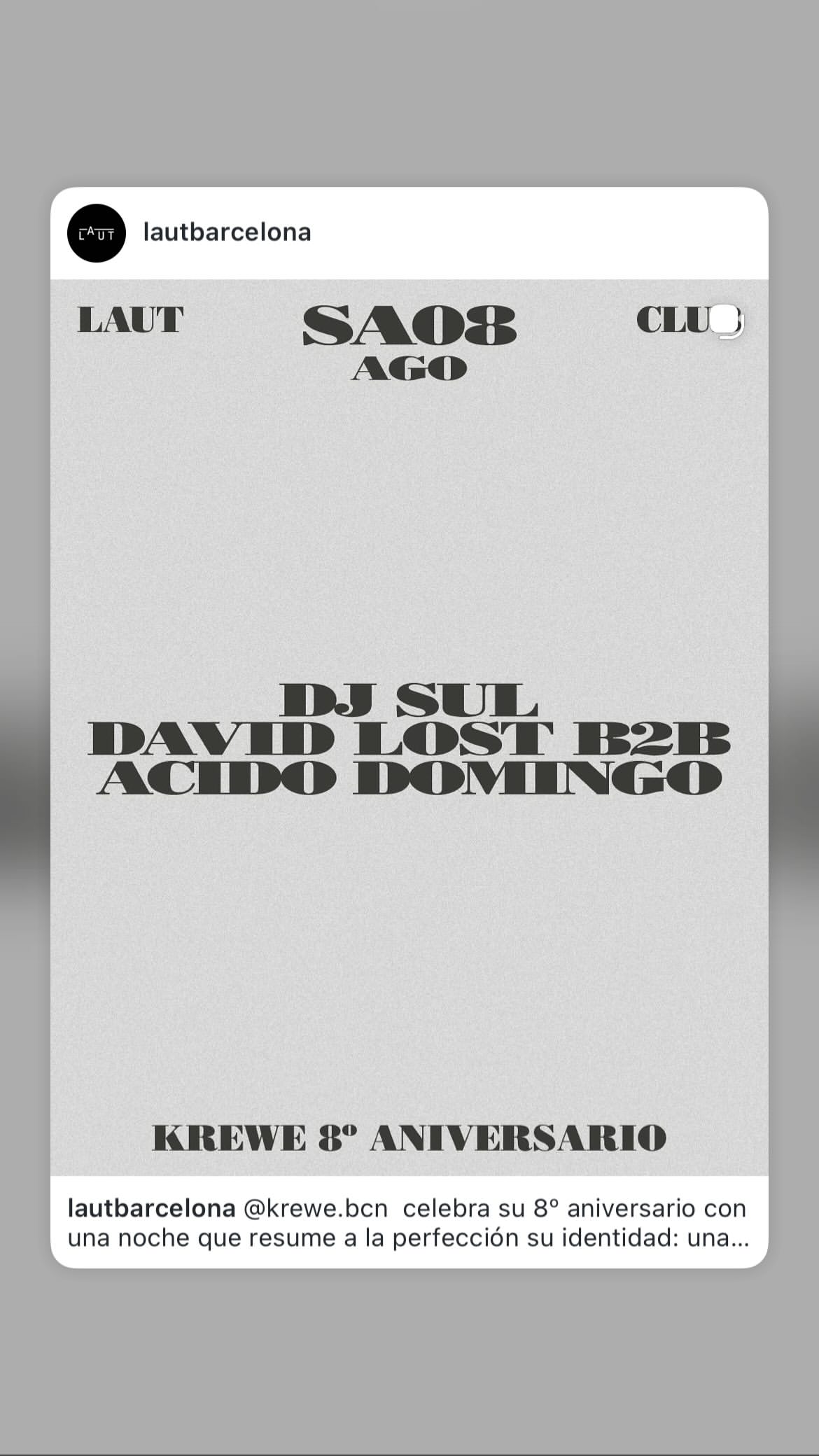 Krewe 8º Anniversary — DJ Sul, David Lost B2B Acido Domingo