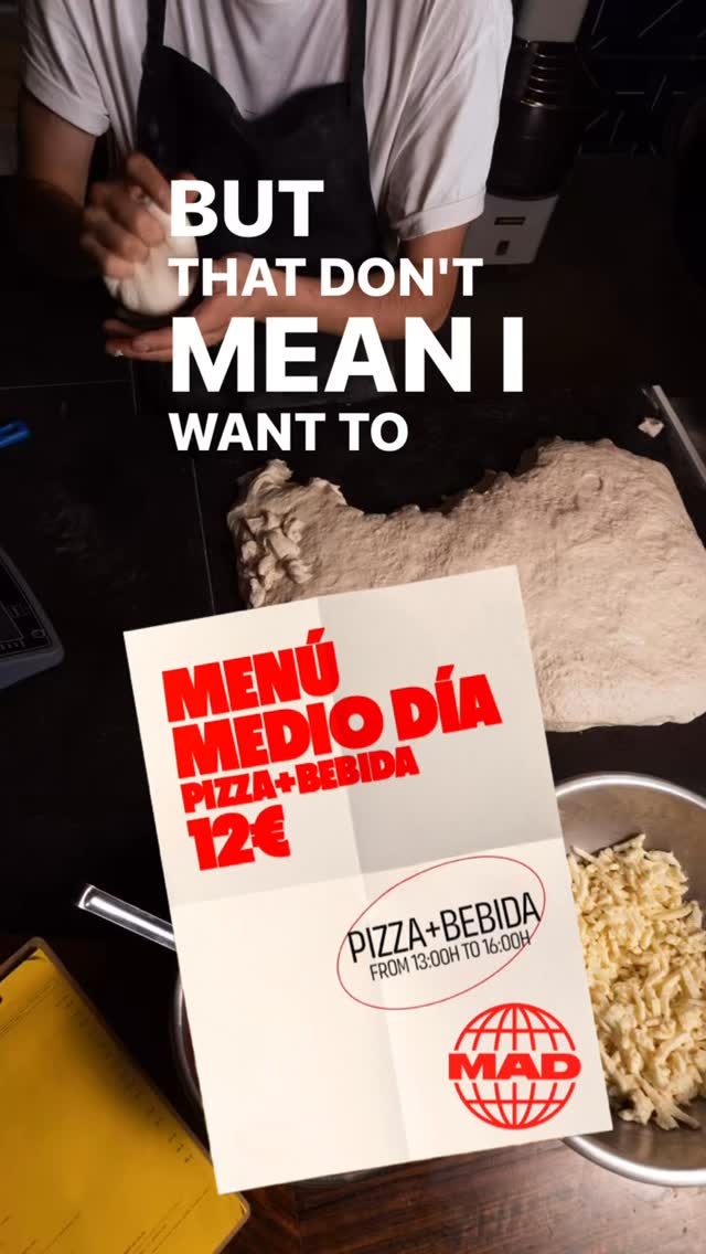 Menú medio día — Pizza + Bebida 12€