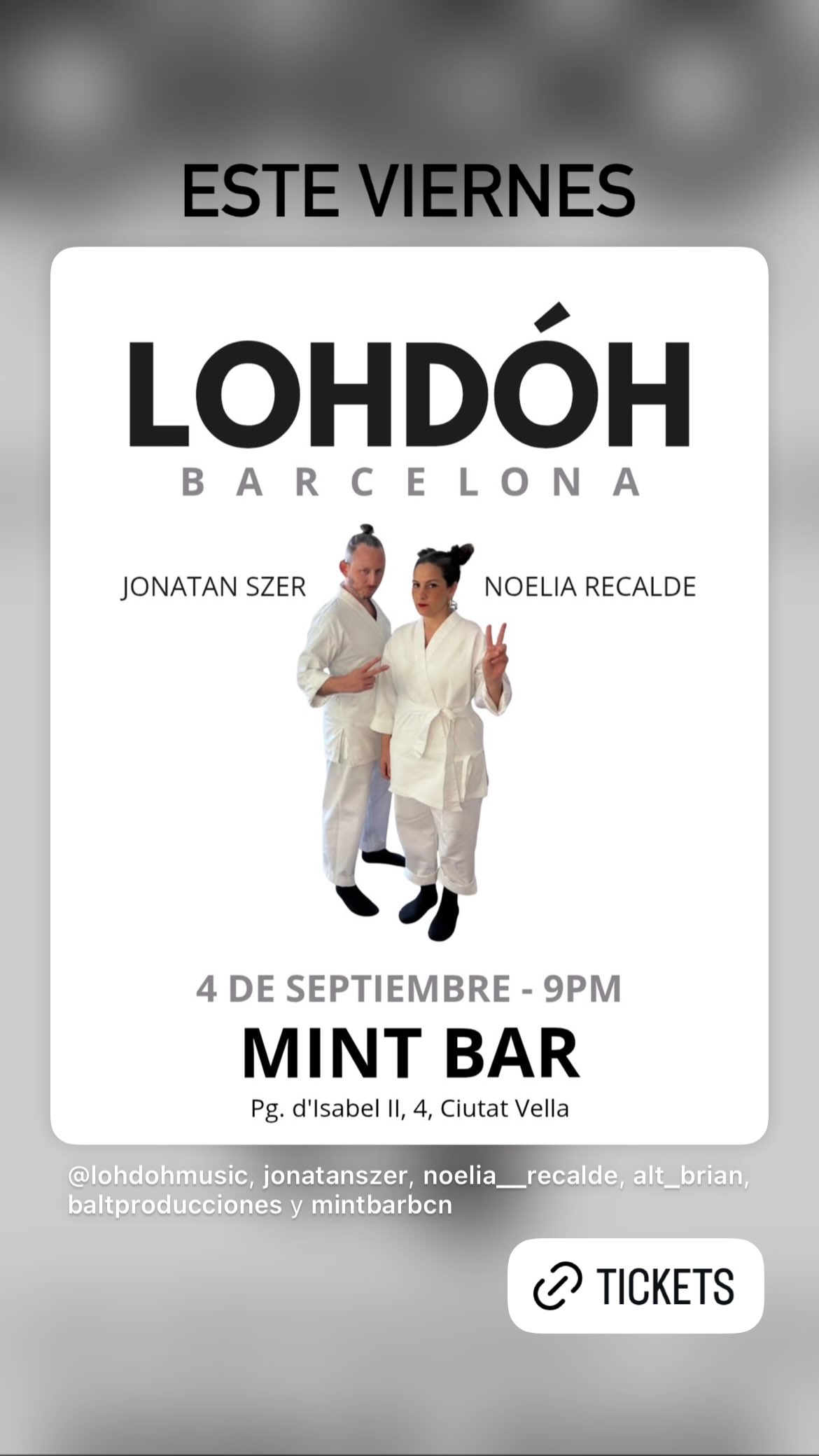 LOHDÓH Barcelona — Jonatan Szer & Noelia Recalde