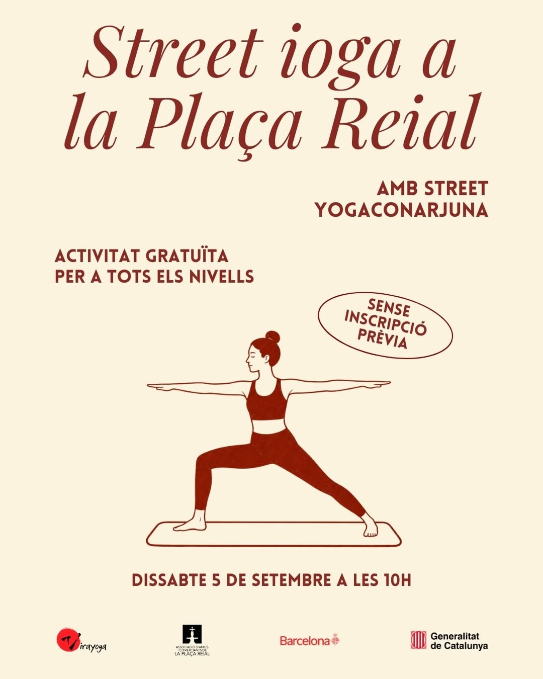 Street Yoga at Plaça Reial