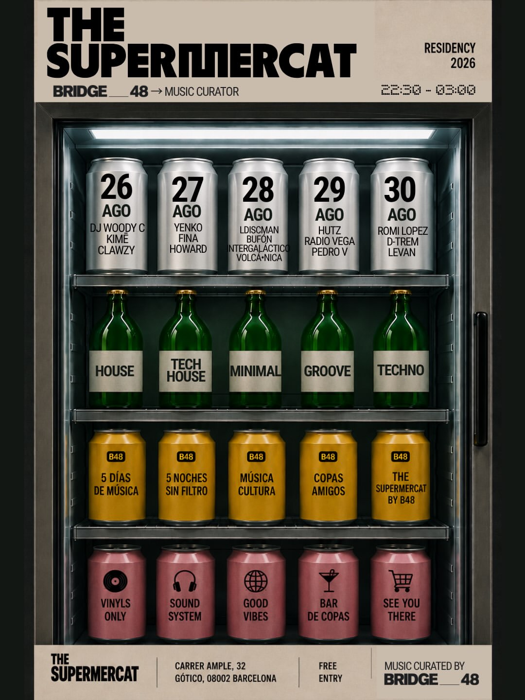 Bridge48 × The Supermercat — weekly DJ nights