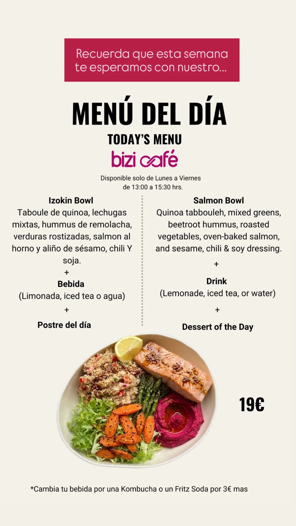 Menú del día (weekday lunch)