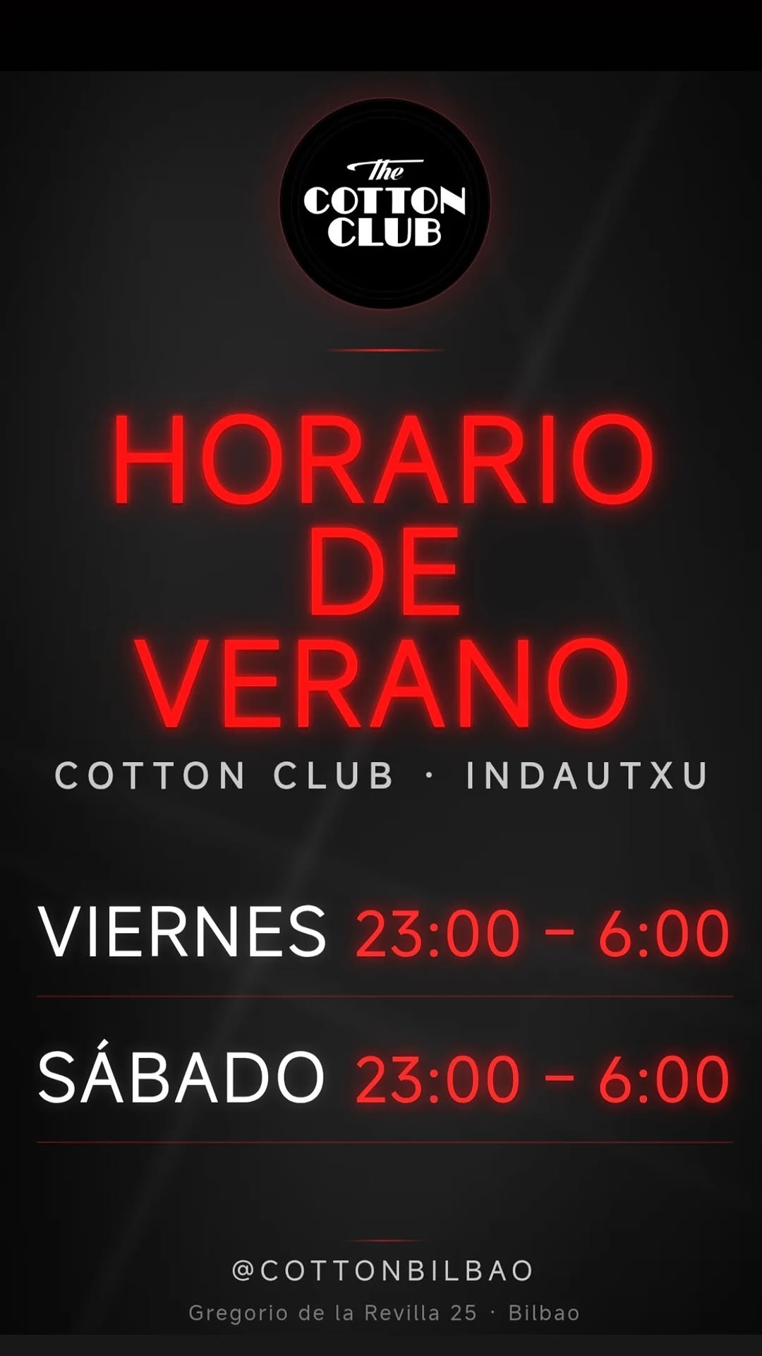 Summer hours — Saturday night