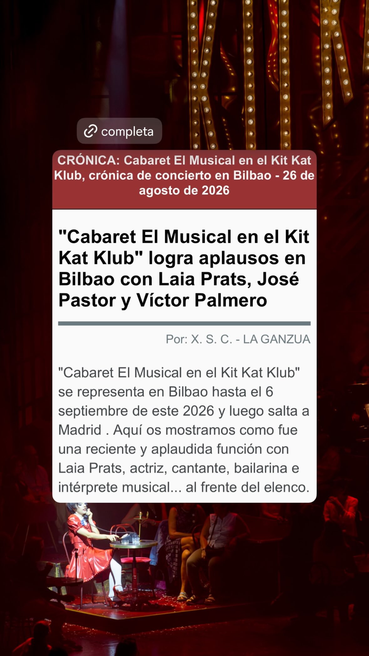 Cabaret El Musical en el Kit Kat Klub