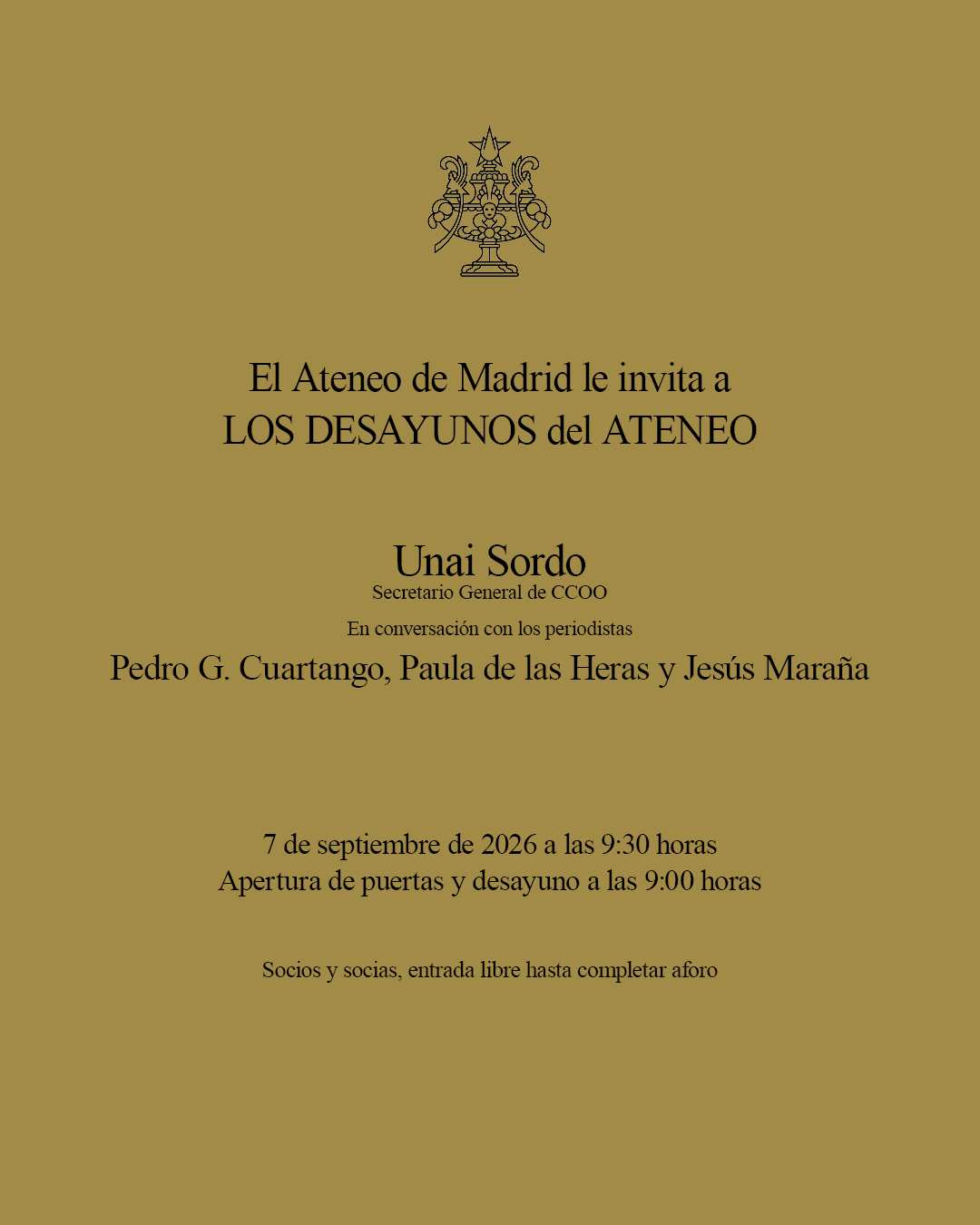 Los Desayunos del Ateneo: Unai Sordo