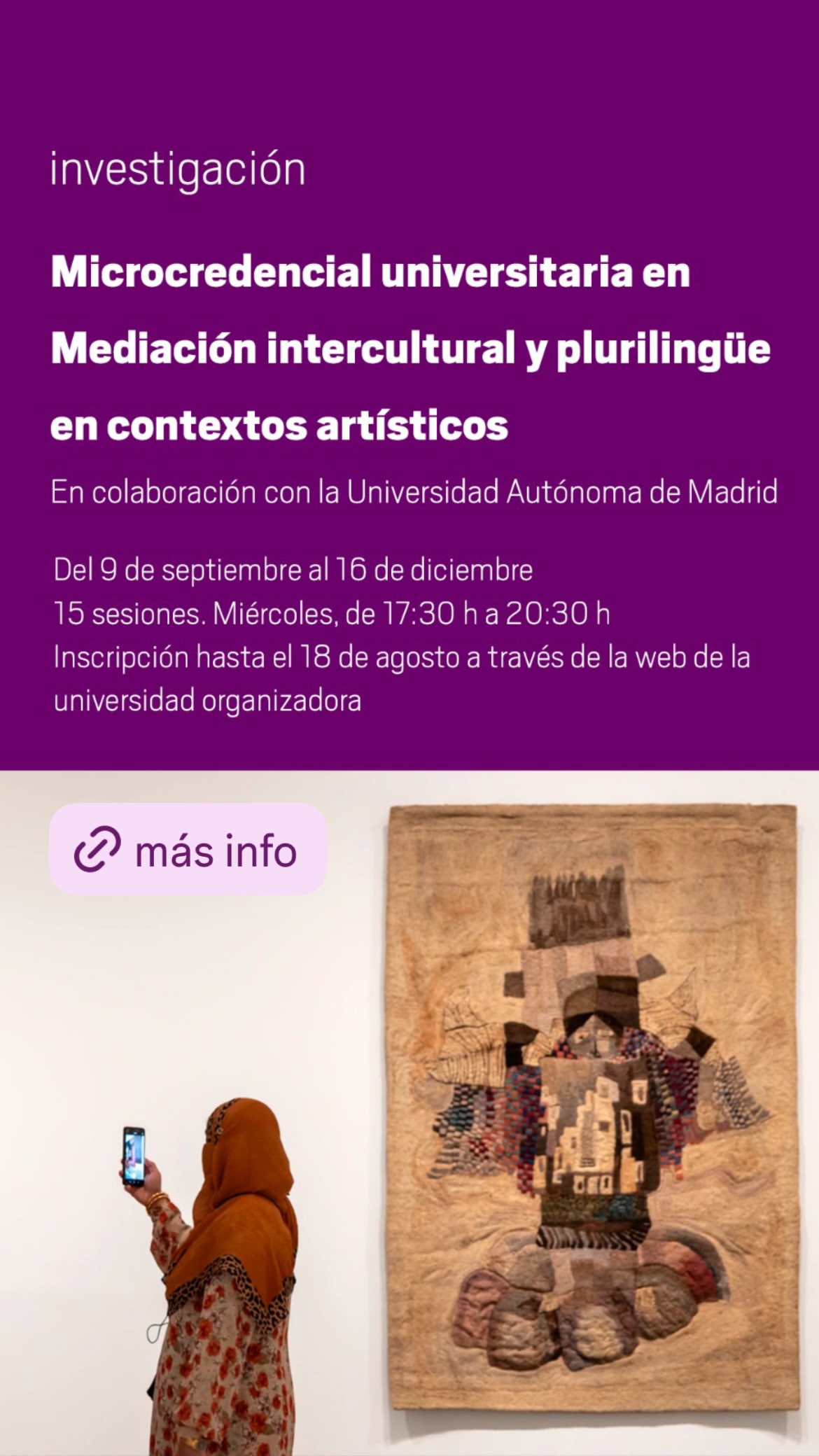 Microcredencial universitaria en Mediación intercultural y plurilingüe en contextos artísticos