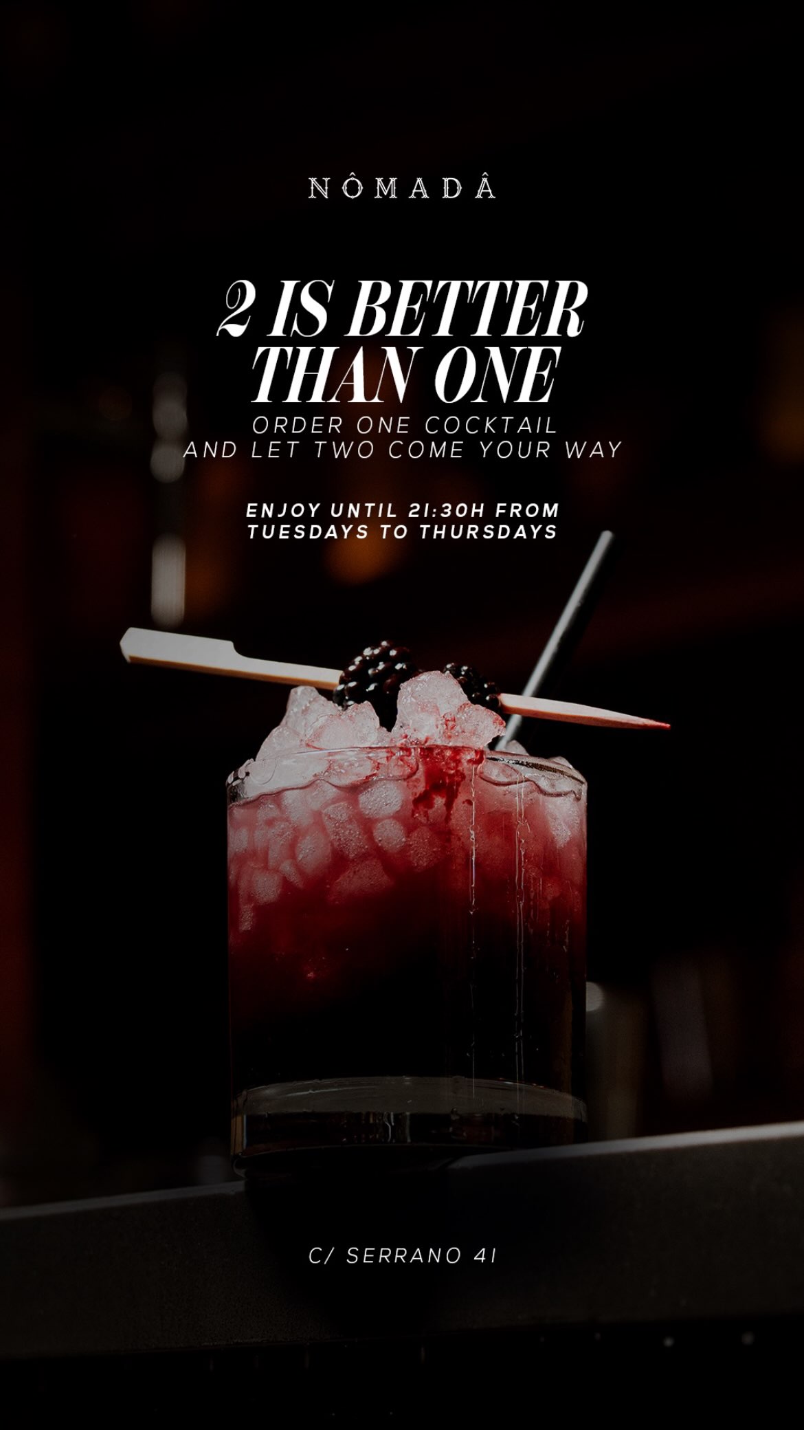 2 IS BETTER THAN ONE — Cocktail 2-for-1