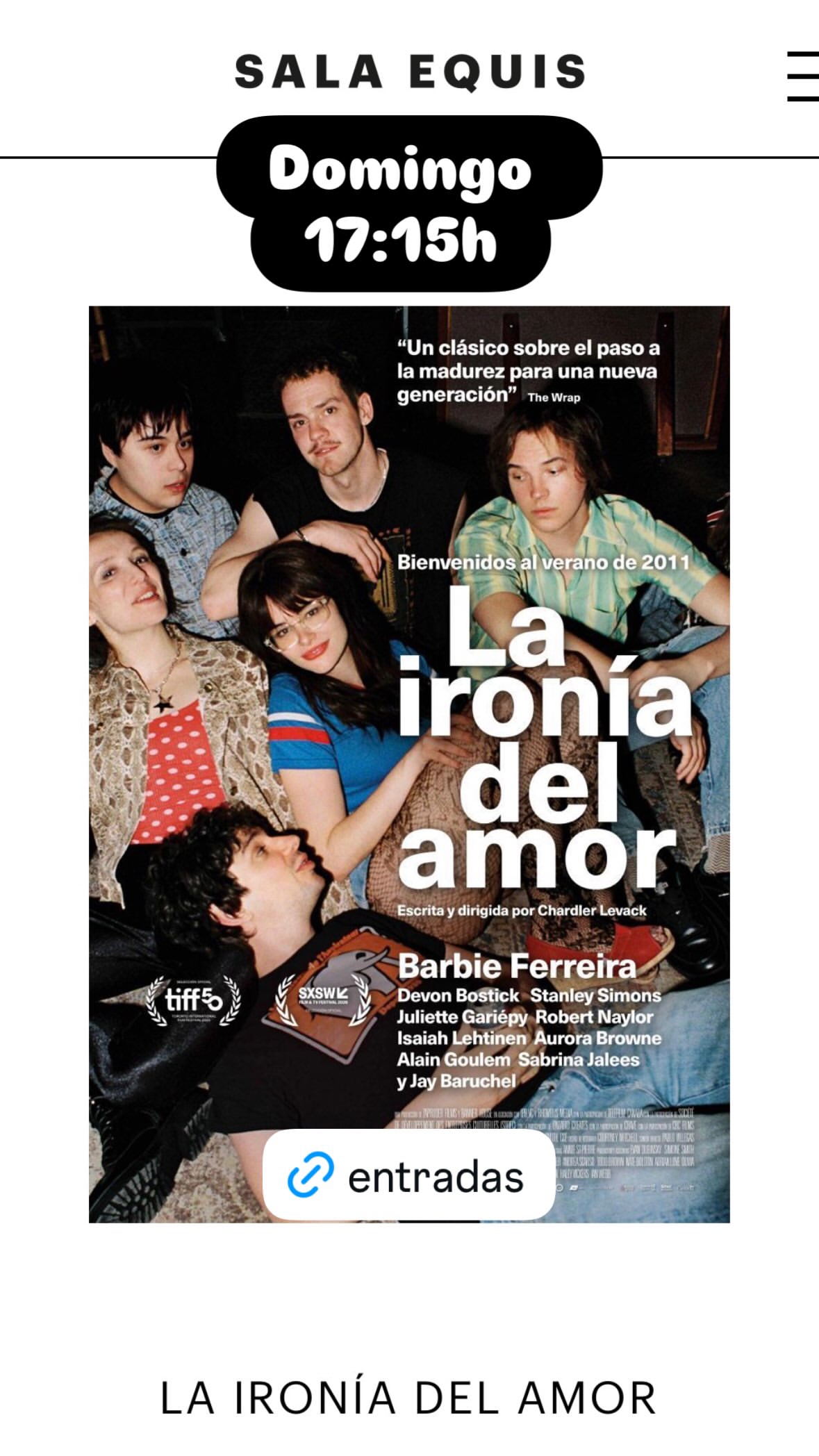 La ironía del amor — screening