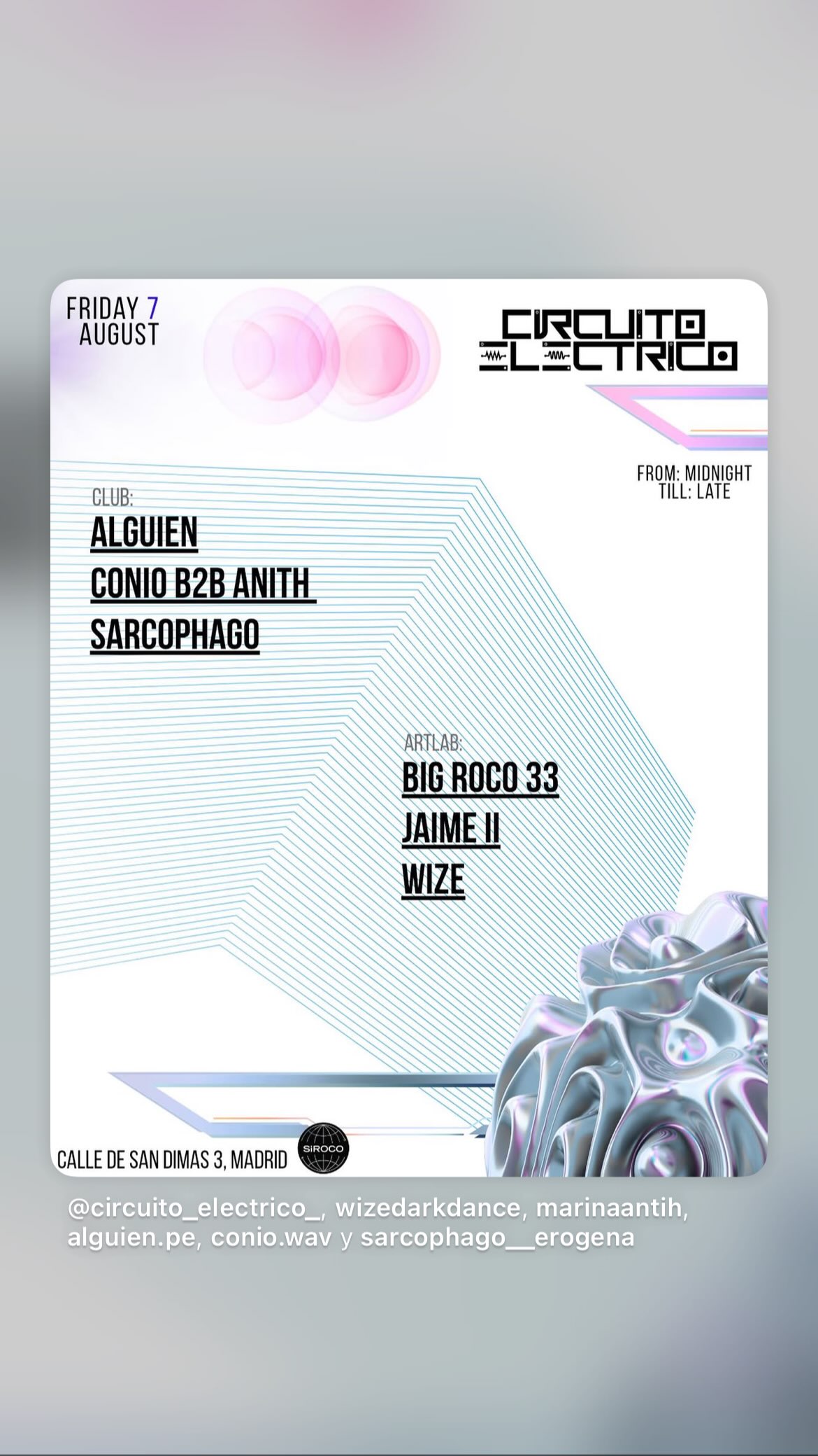 Circuito Eléctrico: Alguien, Conio b2b Anith, Sarcophago + more