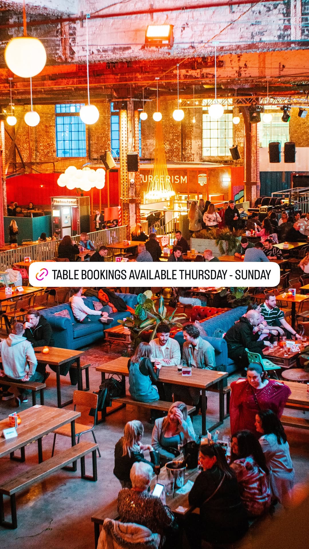 Table bookings available (Thursday - Sunday)