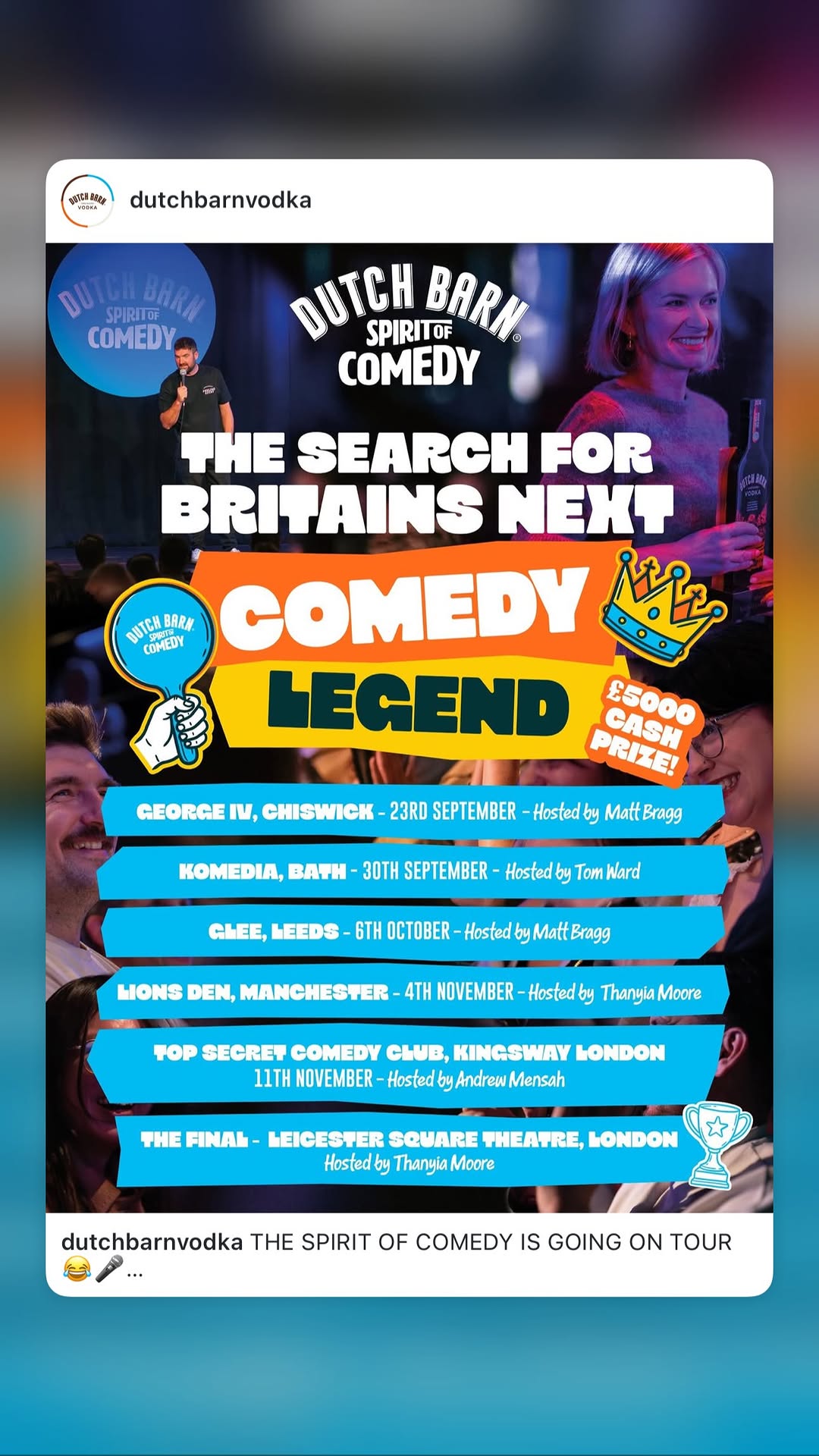 Dutch Barn Spirit of Comedy — The Search for Britain's Next Comedy Legend