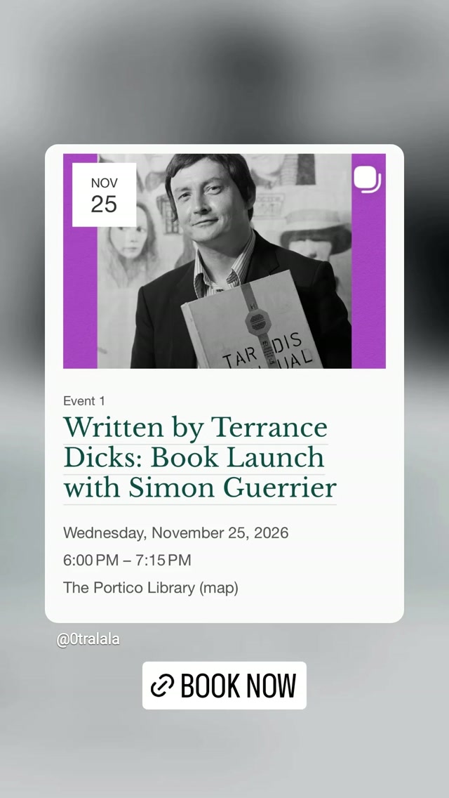 Written by Terrance Dicks: Book Launch with Simon Guerrier