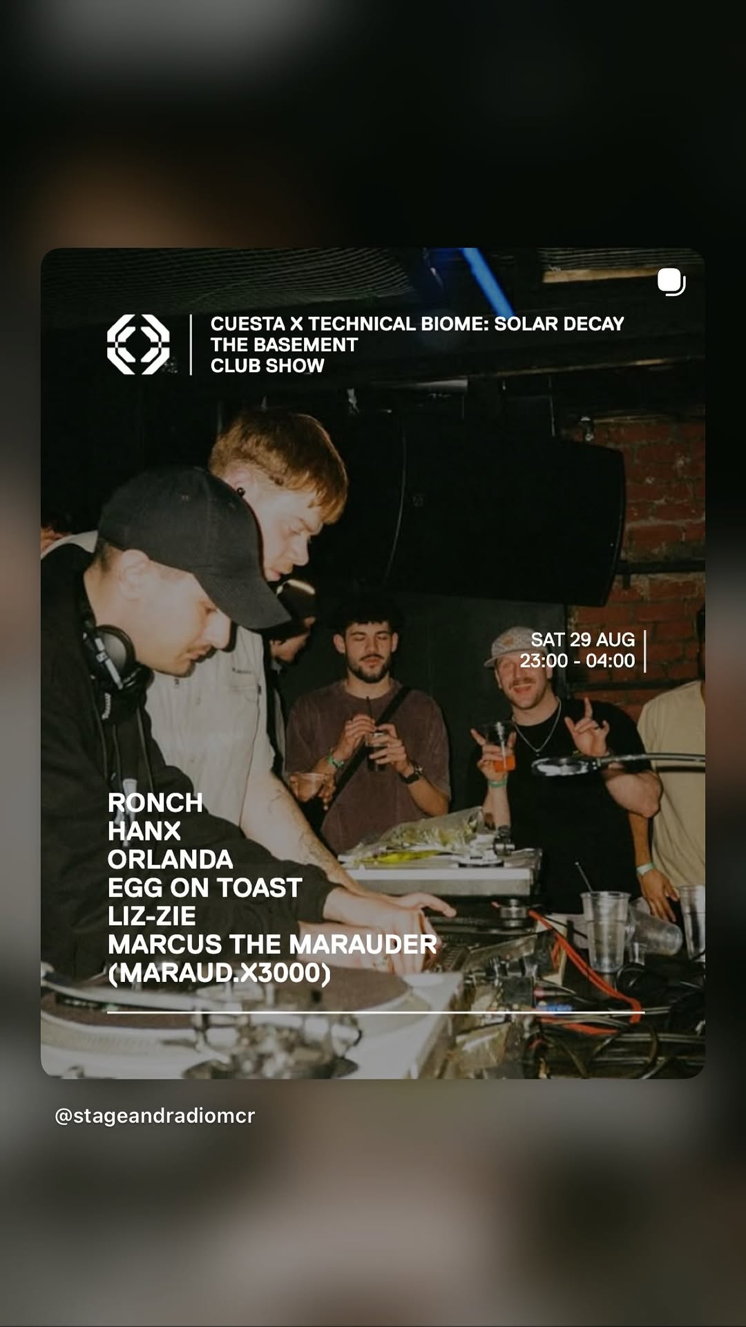 CUESTA X TECHNICAL BIOME: SOLAR DECAY  THE BASEMENT CLUB SHOW