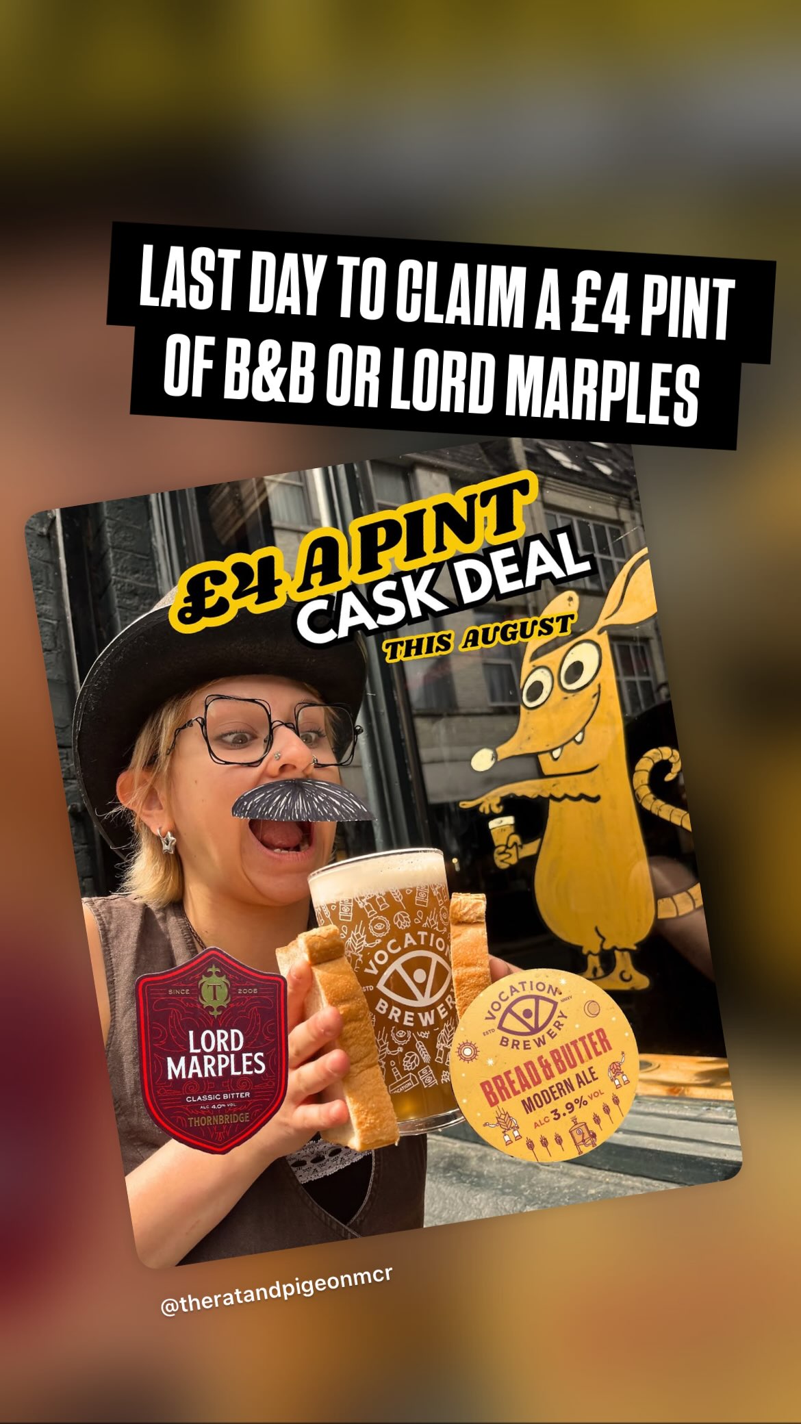 £4 a pint cask deal — last day