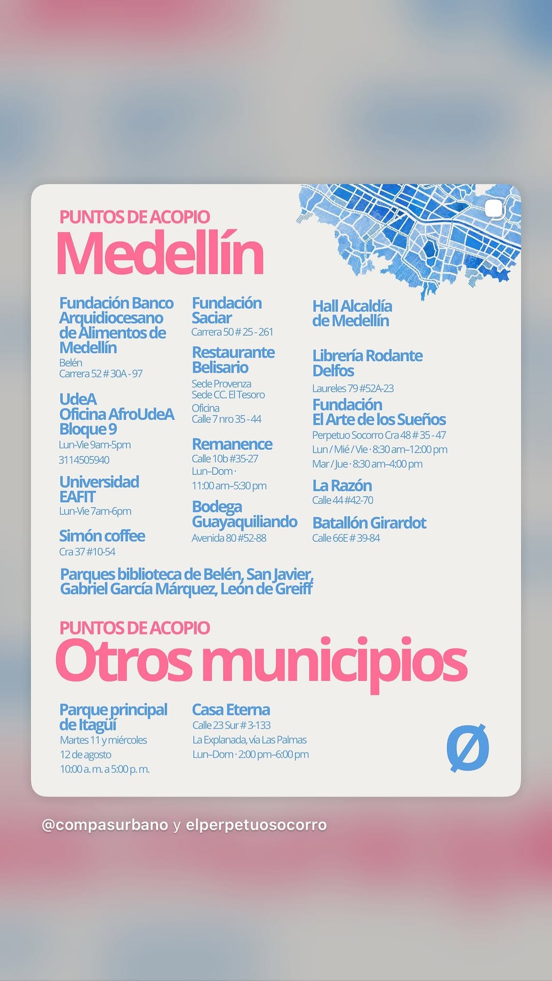 Collection point — Parque principal de Itagüí (puntos de acopio)
