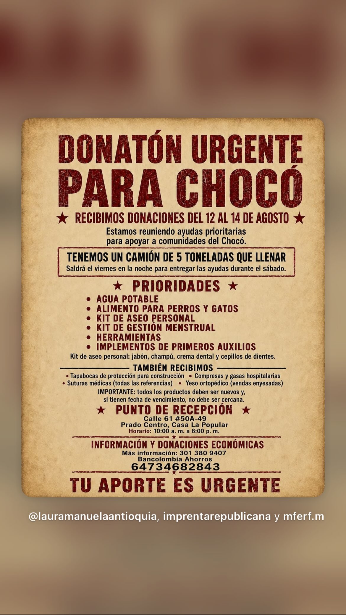 Donatón Urgente para Chocó