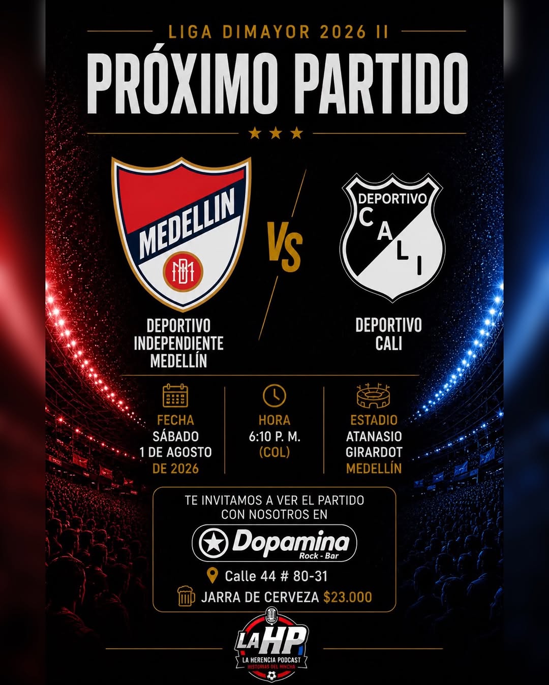 Medellín vs Cali — Watch Party