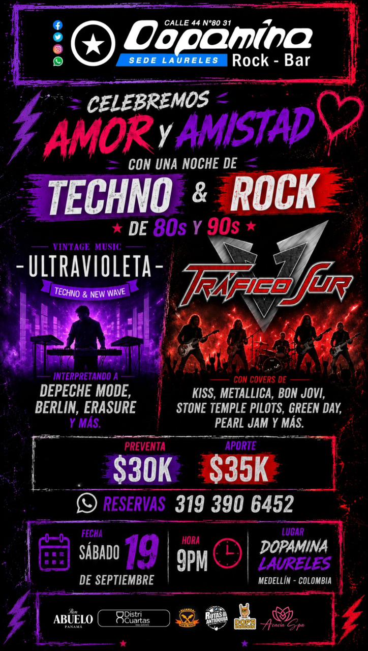 Amor y Amistad — Techno & Rock Night (Ultravioleta, Trafico Sur)