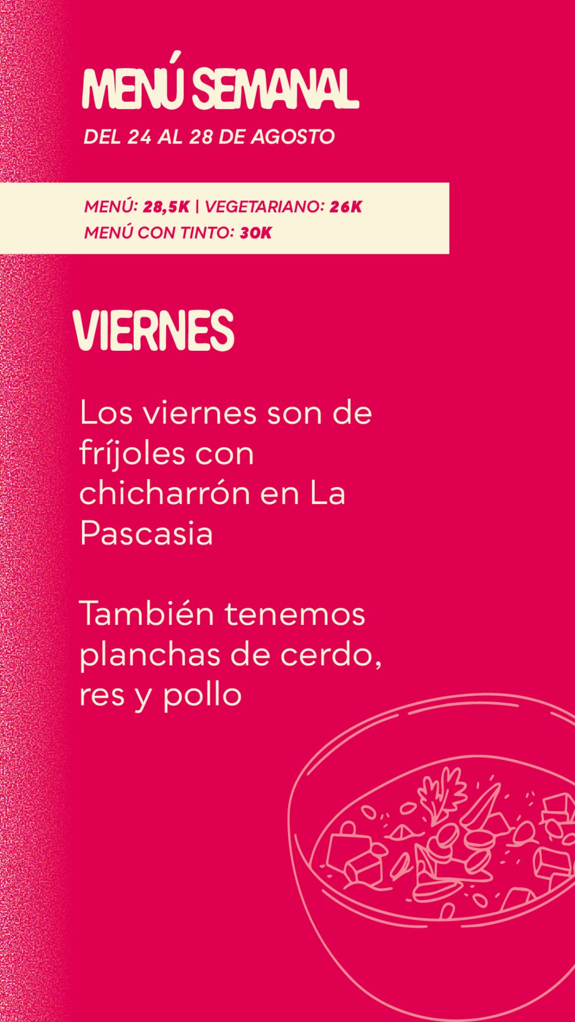 Weekly menu — 24–28 August