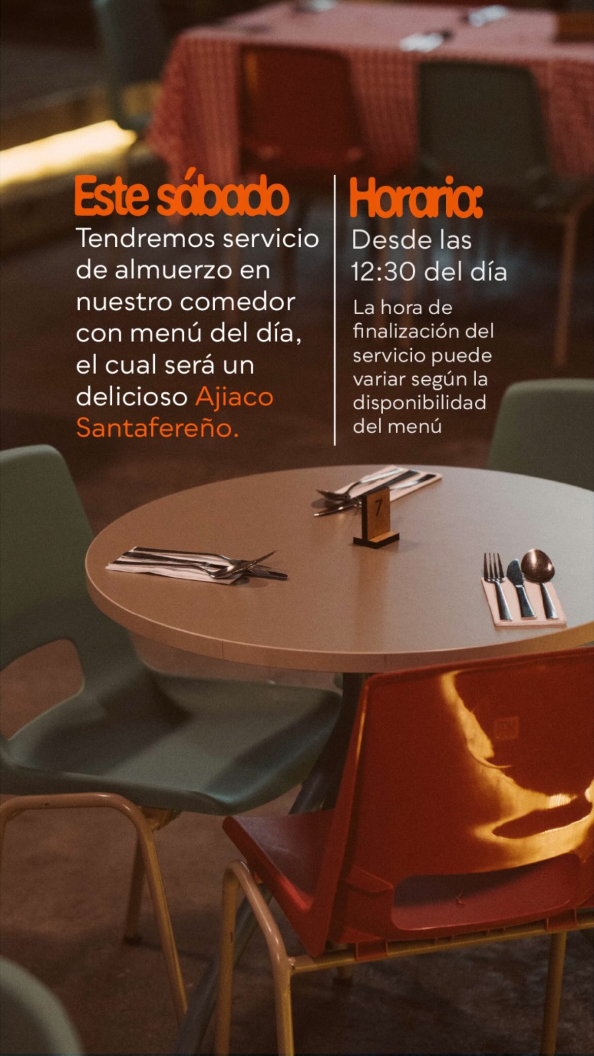 Ajiaco Santafereño — Saturday lunch service