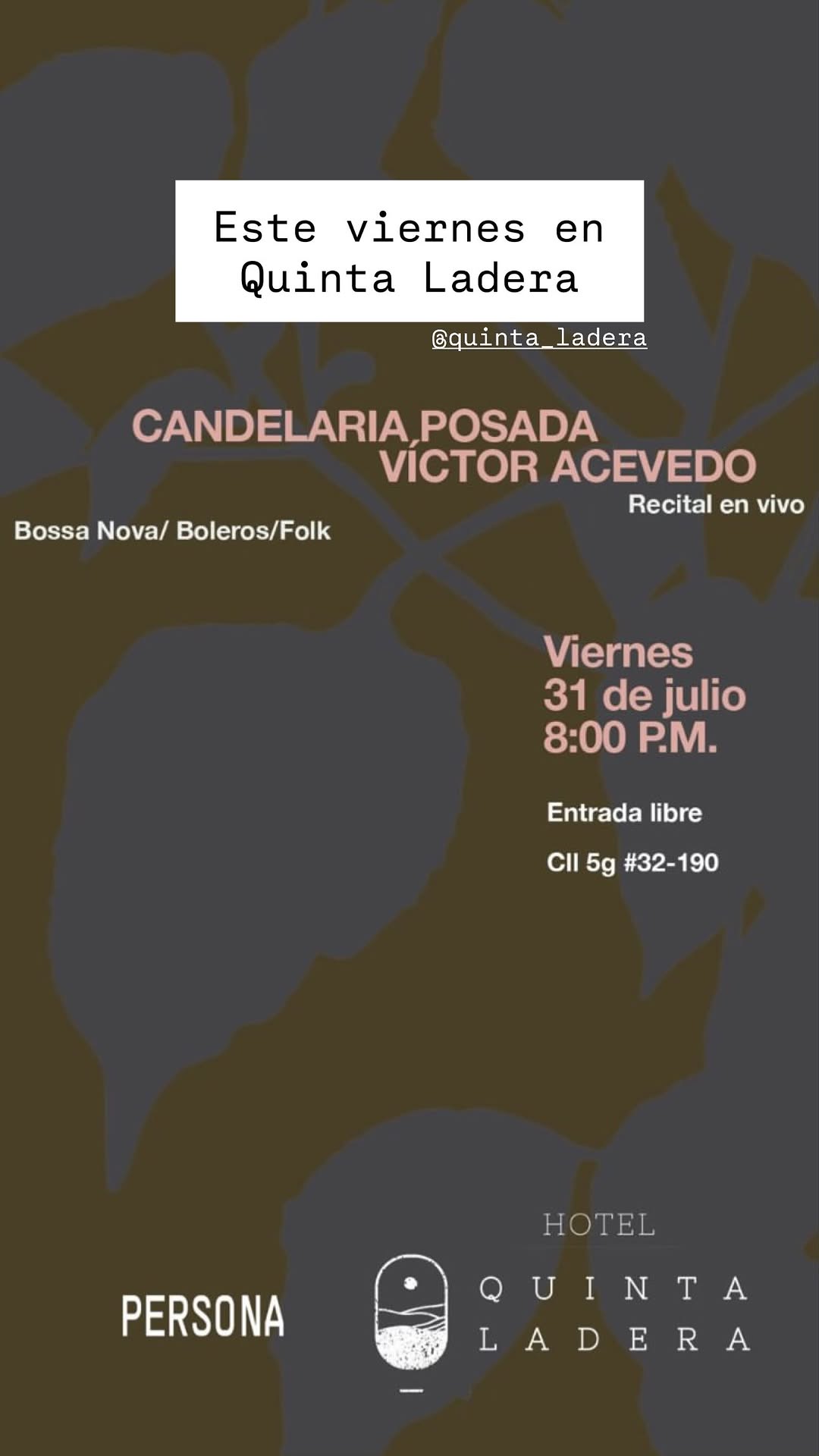 Candelaria Posada & Víctor Acevedo — Live Recital at Quinta Ladera