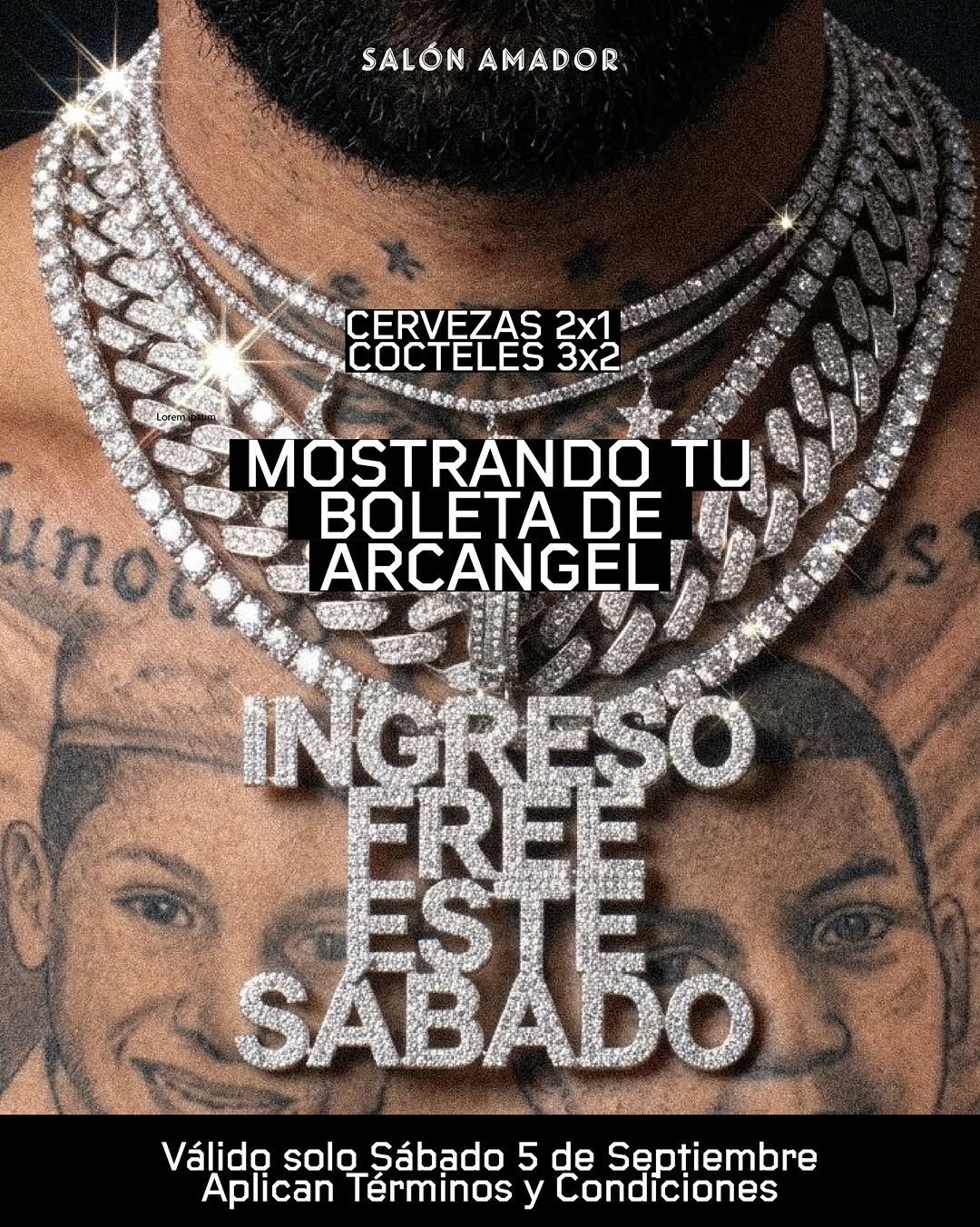 Arcángel — ticket benefit at Salón Amador
