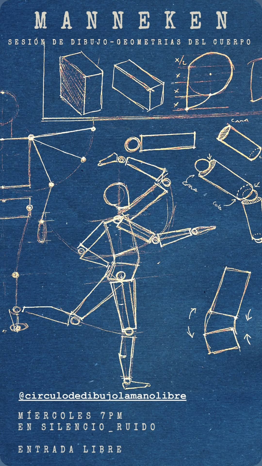 Manneken — Sesión de dibujo (geometrías del cuerpo)