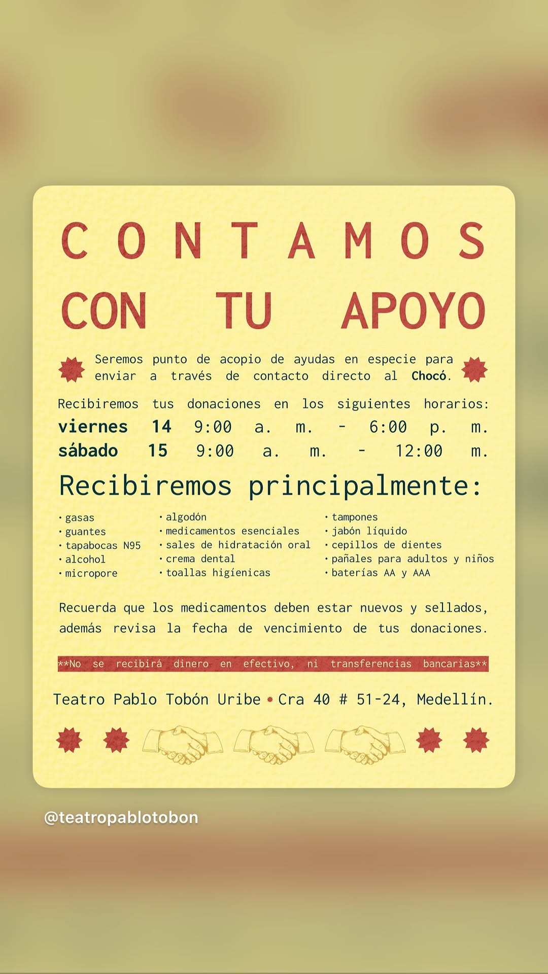 Donation collection for Chocó