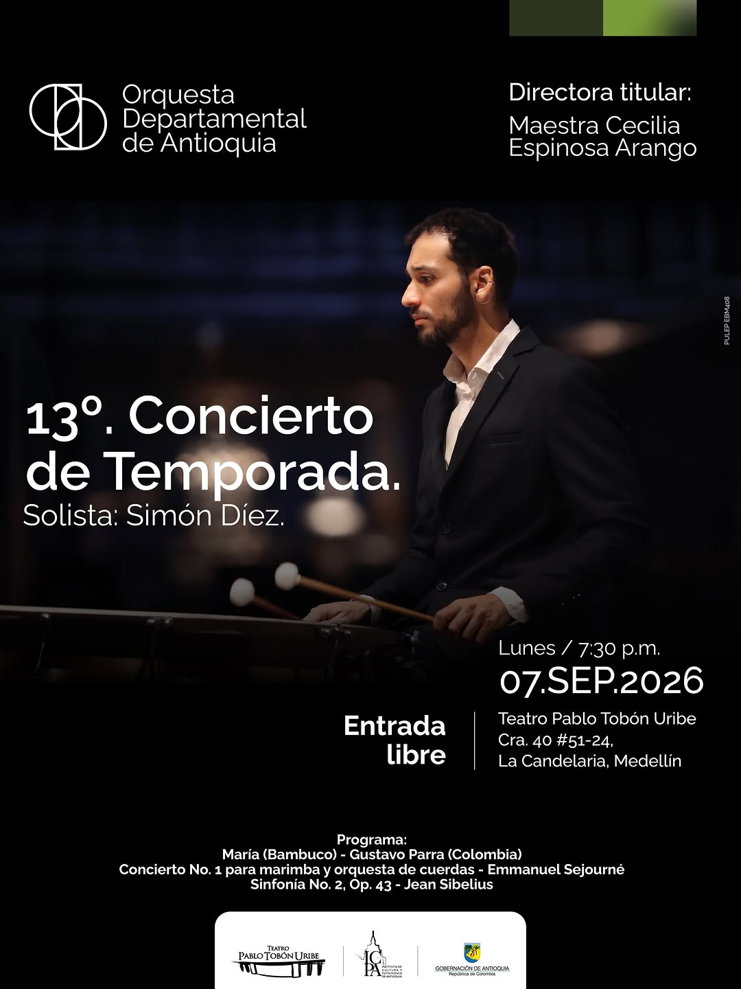 13.º Concierto de Temporada - Orquesta Departamental de Antioquia