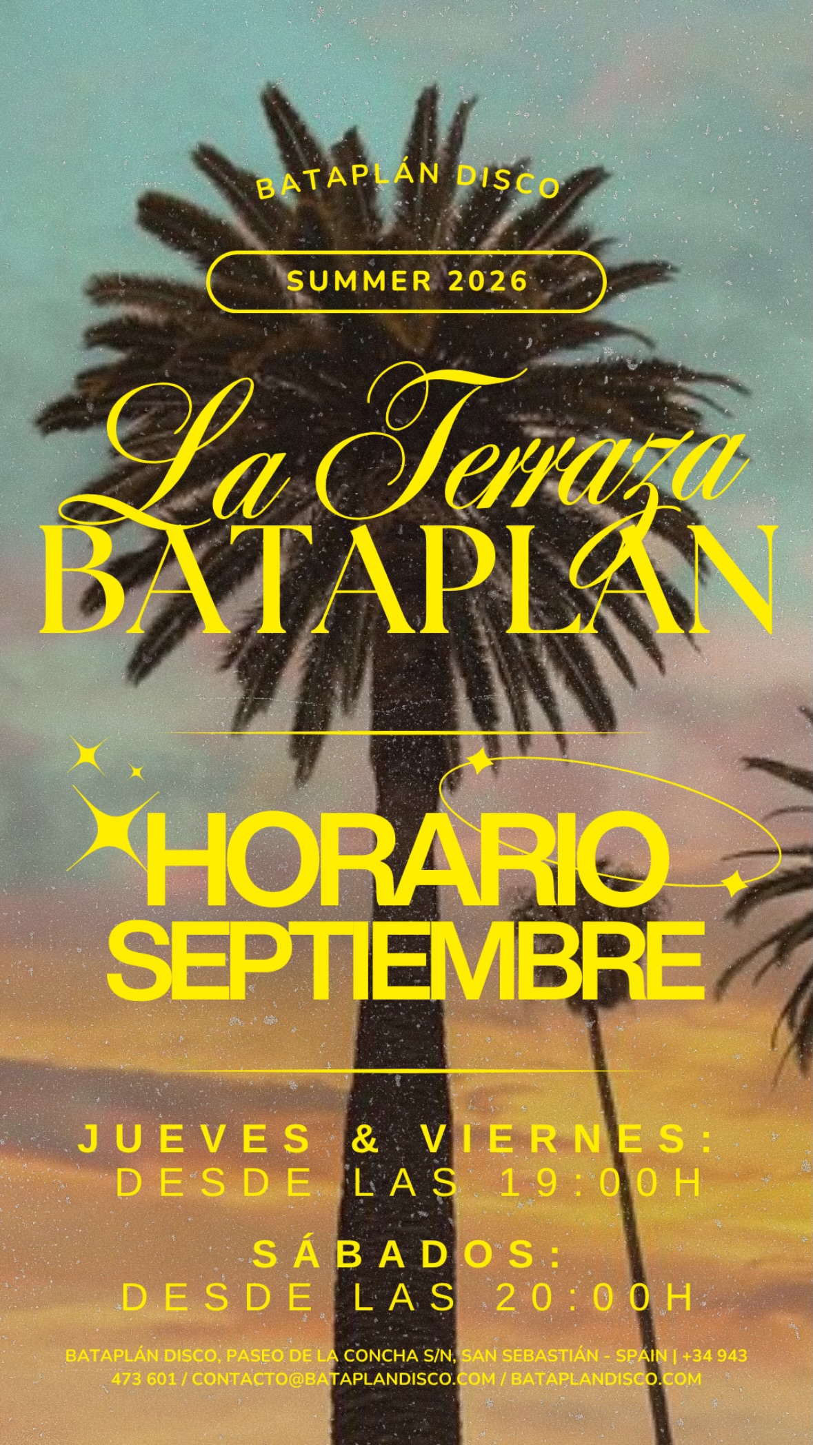 La Terraza BATAPLÁN — September hours