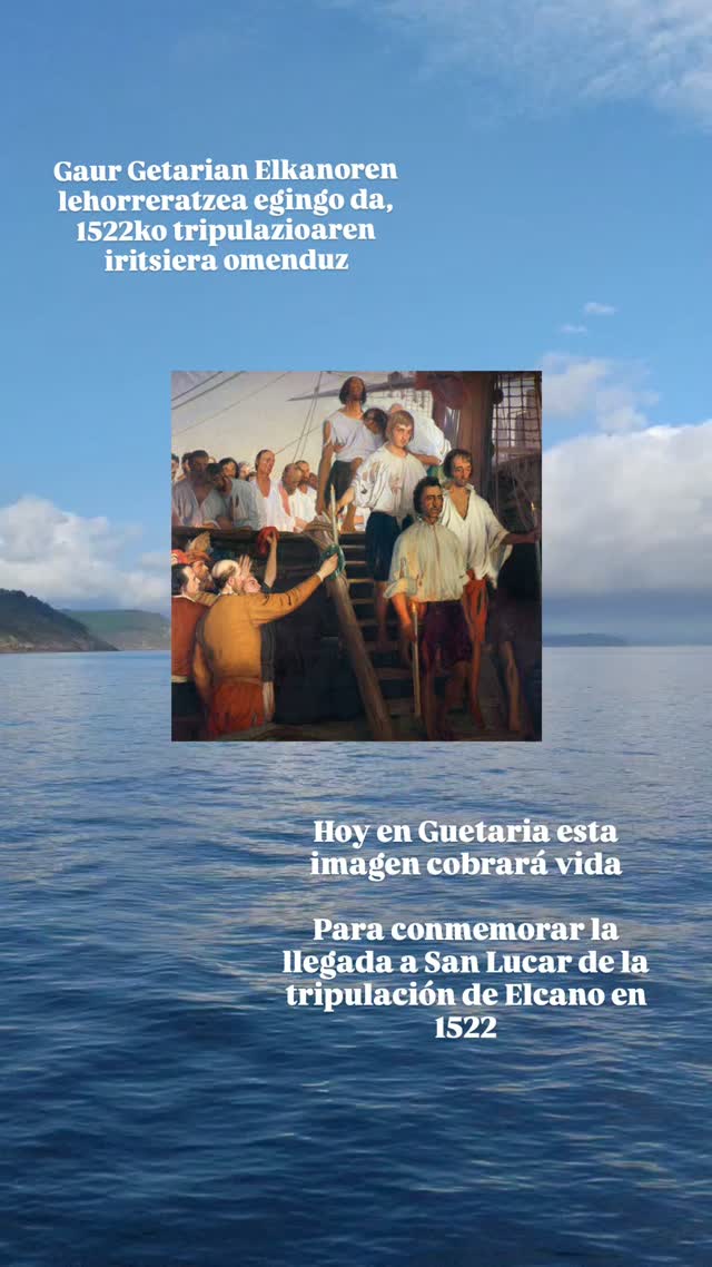 Elcano landing commemorative living image — Getaria