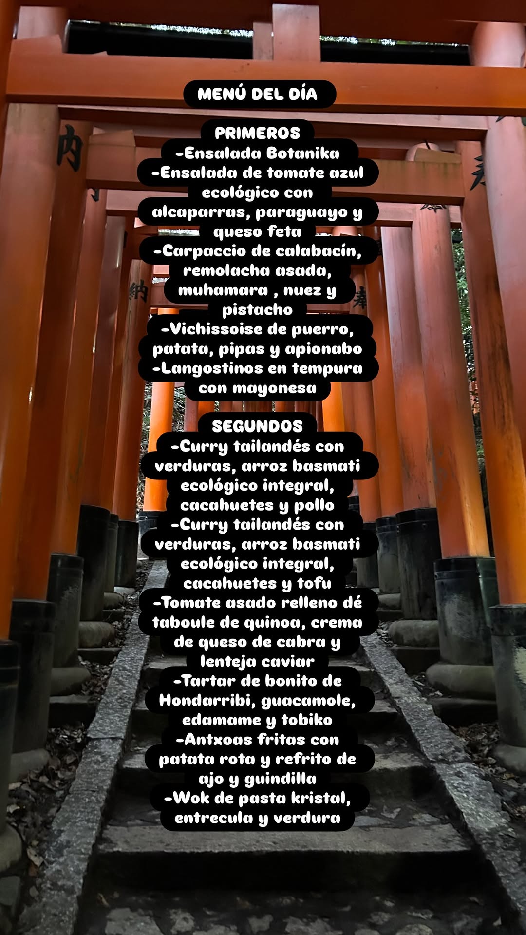 Menú del día (Kafe Botanika)