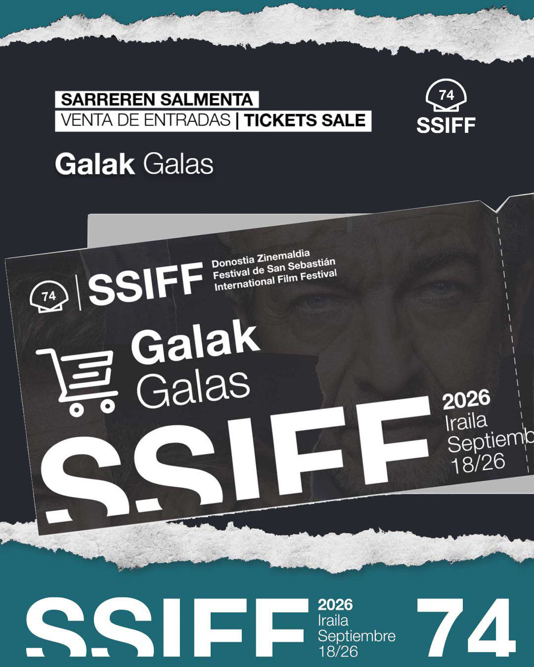 Tickets on sale — Opening Gala, Closing Gala & Donostia Award ceremonies